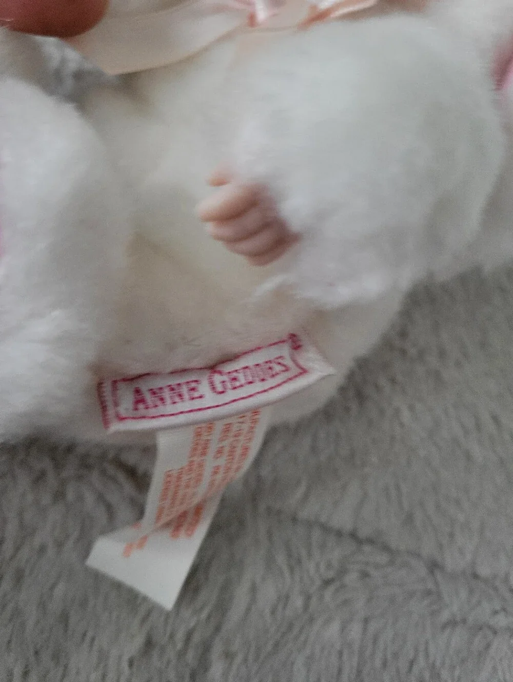 White Plush Bunny Doll with Pink Accents - Soft Kids Toy